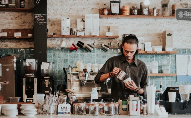 Barista in service